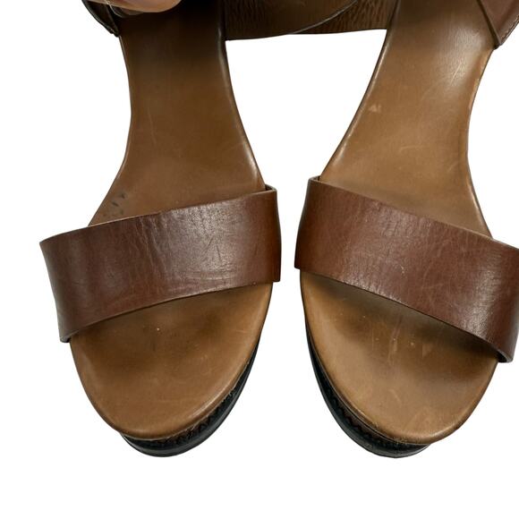 Diane Von Furstenberg Omni Ankle Wrap Platform Wedge Sandals Brown Size 9.5 - Picture 8 of 9